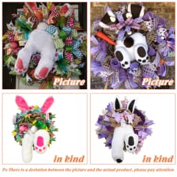 2027 New Easter Bunny Wreath Colorful Easter Bunny Garlands Spring Festival Wreath Home Wreath Decor For Front Door Decoration