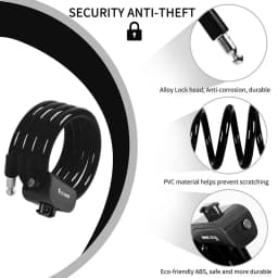 WEST BIKING Bike Cable Lock Multicolor Anti-theft Locks for Bicycle Electric Bike Motorcycle Copper Core Durable Steel MTB Lock