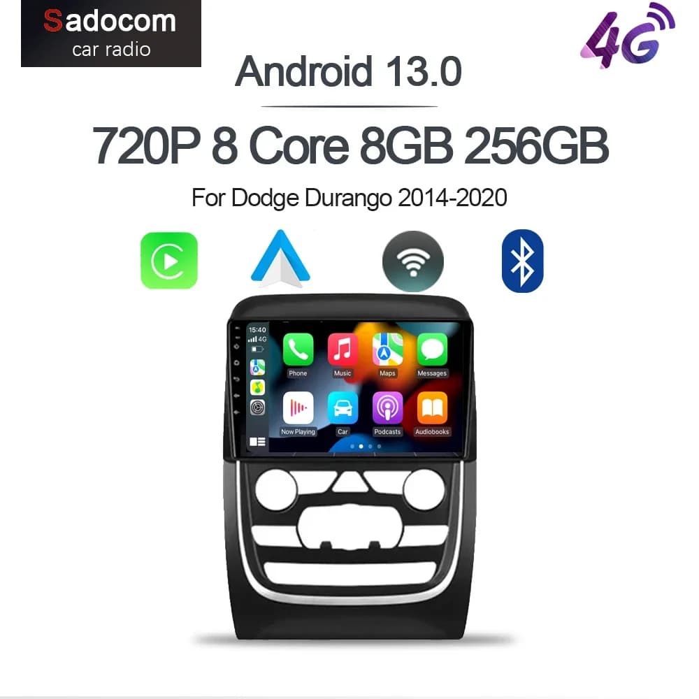 720P 360 Panoramic Carplay 8G+256G Android 13.0 Car DVD Player GPS WIFI stereo Radio navigation For Dodge Durango 2014-2020