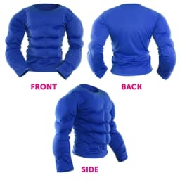Men's Blue Genie Costume - Blue Muscle Chest, Gold Genie Lamp and Blue Face Paint - Perfect for World Book Day/ Book Week
