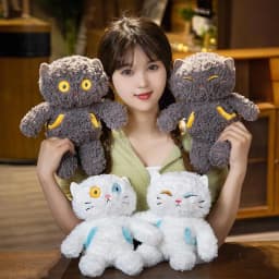Cat Plush Toys Rotatable Head Stuffed Doll Sleeping Companion Children Birthday Christmas Gift