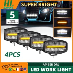 HAOLIDE 10 inch LED Bar Offroad Spot Flood Combo LED Light Bar Work Light for Truck Car Yellow White 4x4 Boat Pickup Headlight