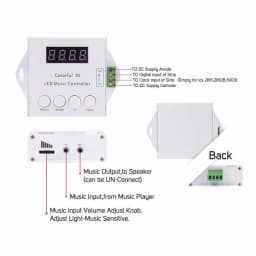 DC5-24V Colorful X2 Pixel LED Music Controller RF Remote 1000 Pixels for WS2812B WS2811 WS2813 USC1903 LED Strip Modules