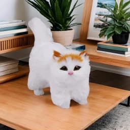 Cat Figurines Stuffed Kitten Toys Feline Decor Cartoon Kitten Figurine Plush Cat Sculpture Desk Ornament for Home Bedroom Dorm