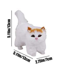 Cat Figurines Stuffed Kitten Toys Feline Decor Cartoon Kitten Figurine Plush Cat Sculpture Desk Ornament for Home Bedroom Dorm