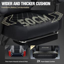 GTPLAYER Fabric Gaming Chair, Ergonomic Computer Chair with Footrest and Lumbar Support Height Adjustable Home Office Chair with