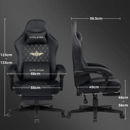 GTPLAYER Fabric Gaming Chair, Ergonomic Computer Chair with Footrest and Lumbar Support Height Adjustable Home Office Chair with