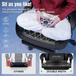 GTPLAYER Fabric Gaming Chair, Ergonomic Computer Chair with Footrest and Lumbar Support Height Adjustable Home Office Chair with