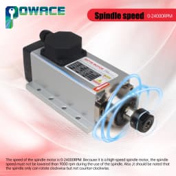 POWACE 2.2KW ER20 CNC Air Cooled Spindle Motor Square For Woodworking Router Engraving Milling Machine