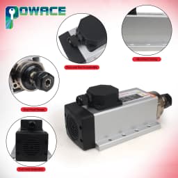 POWACE 2.2KW ER20 CNC Air Cooled Spindle Motor Square For Woodworking Router Engraving Milling Machine