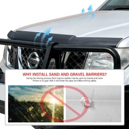Dark Black Bonnet Guard Hood Deflector For Nissan Navara D40 2006 2007 2008 2009 Front Bug Shield protector Car Accessories