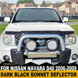 Dark Black Bonnet Guard Hood Deflector For Nissan Navara D40 2006 2007 2008 2009 Front Bug Shield protector Car Accessories