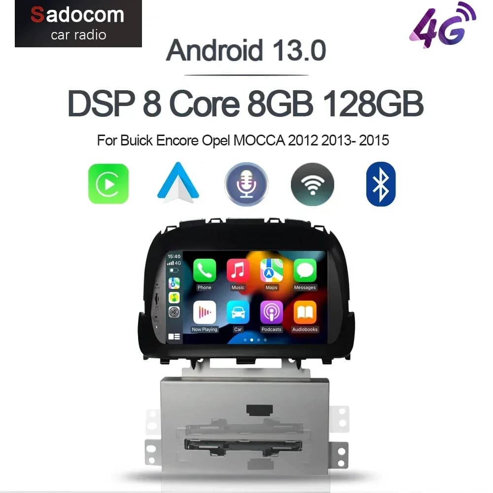 720P PX6 2 din Android 12.0 8 Core 8G+256GB ROM Car DVD Player GPS autoradio BT 5.0 For Buick Encore Opel MOCCA 2012 2013- 2015