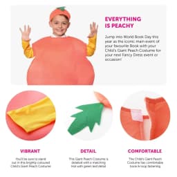 Childs Giant Peach Fancy Dress Costume - Two Piece Kids Unisex James Costume - Book Week/ World Book Day Fancy Dress
