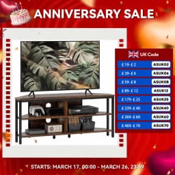 HOMCOM 50" TV Stand Cabinet, TV Unit with Storage Shelves, Rustic Brown