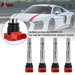 Areyourshop 4x Red Coil Packs Set 06E905115E for Audi R8 2.0TFSI/2.0TSI A3/GOLF 5/LEON Car Accessories Parts