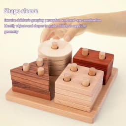 Sorting Toys For Toddler Wooden Stacking Block Sets Educational Toys Geometric Shape Sorter Colorful Sorting Game For Children