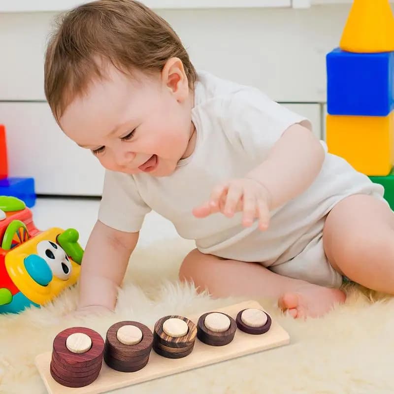 Sorting Toys For Toddler Wooden Stacking Block Sets Educational Toys Geometric Shape Sorter Colorful Sorting Game For Children
