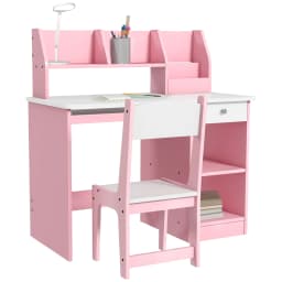 ZONEKIZ Kids Desk and Chair Set with Storage, for Ages 5-8 Years, 2 Piece Set with Keyboard Drawer