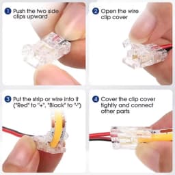 5-20pcs 2Pin COB LED Strip Connector L T X Shape Extension Wire Terminal LED Connectors for 8mm 10mm IP20 IP65 COB Tape Light