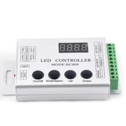 DC5V-24V HC008 4Keys Programmable RGB LED Pixel Controller 133 Effect Modes Dimmer for WS2812 WS2811 2801 LED Strip Light
