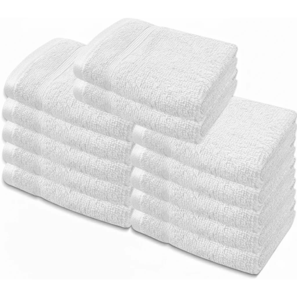12x Premium Egyptian Cotton Face Towels – 30x30cm / 12x12in Soft Absorbent Flannel Wash Cloths, 12 Vibrant Colors, Quick Dry, 10