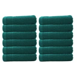 12x Premium Egyptian Cotton Face Towels – 30x30cm / 12x12in Soft Absorbent Flannel Wash Cloths, 12 Vibrant Colors, Quick Dry, 10