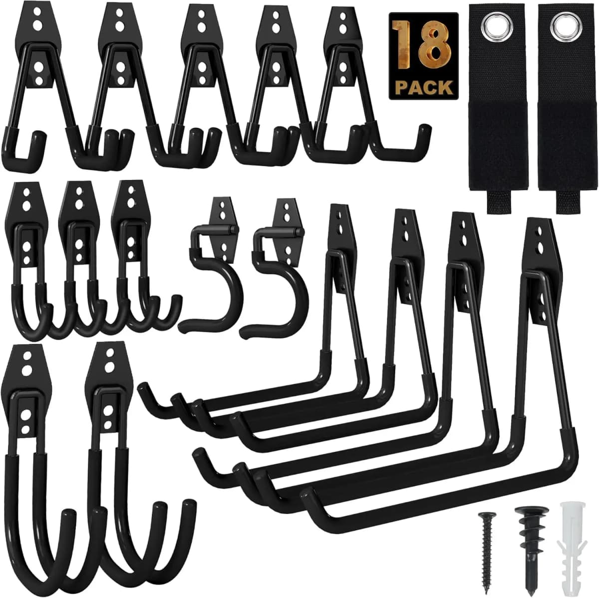 TECHSHARE Garage ge Storage(Black Wall Hook)
