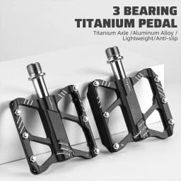 WEST BIKING Lightweight Bicycle Pedals Road Bike Flat Pedals 3 Bearings Titanium/CR-MO Shaft Ultralight Non-Slip Racing Pedals