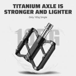 WEST BIKING Lightweight Bicycle Pedals Road Bike Flat Pedals 3 Bearings Titanium/CR-MO Shaft Ultralight Non-Slip Racing Pedals