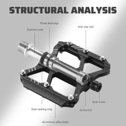 WEST BIKING Lightweight Bicycle Pedals Road Bike Flat Pedals 3 Bearings Titanium/CR-MO Shaft Ultralight Non-Slip Racing Pedals