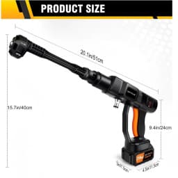 Cordless Pressure Washer Max 45 Bar/652PSI ,6-in-1 Nozzle ,Rechargeable Battery , for Car Home Garden Wash, 5M Long Hose