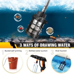 Cordless Pressure Washer Max 45 Bar/652PSI ,6-in-1 Nozzle ,Rechargeable Battery , for Car Home Garden Wash, 5M Long Hose