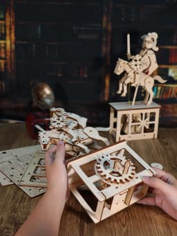 3D Wooden Puzzle Knight Diy Handmade Crafts Assembly Model Kits Creative Decoration Birthday and Christmas Gifts