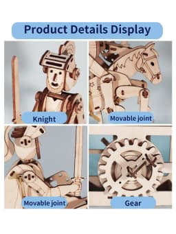 3D Wooden Puzzle Knight Diy Handmade Crafts Assembly Model Kits Creative Decoration Birthday and Christmas Gifts
