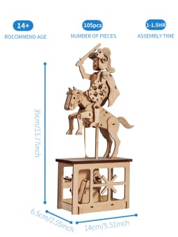 3D Wooden Puzzle Knight Diy Handmade Crafts Assembly Model Kits Creative Decoration Birthday and Christmas Gifts