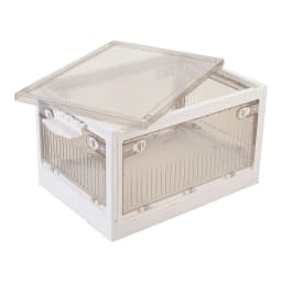 Livingandhome Transparent Folding Storage Box with Wheels