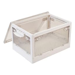 Livingandhome Transparent Folding Storage Box with Wheels