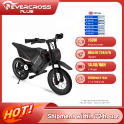 EVERCROSS PLUS Electric Dirt Bike for Kids, 150W, Adjustable Speed 8/16 Km/h, Up to 10 km Range, 12-Inch Motocross for Kids 3-12