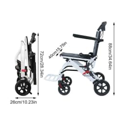 Folding Wheelchair Lightweight Portable Transit Travel Chair for Adults Ergonomic Design Wheelchair with Adjustable Safety Strap