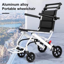 Folding Wheelchair Lightweight Portable Transit Travel Chair for Adults Ergonomic Design Wheelchair with Adjustable Safety Strap