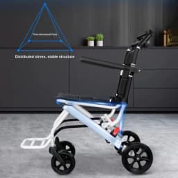 Folding Wheelchair Lightweight Portable Transit Travel Chair for Adults Ergonomic Design Wheelchair with Adjustable Safety Strap