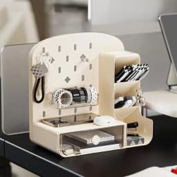 Pegboard Desk Organizer No Drill Desktop Display Stand Desk Organizer Shelf with Pegboard Home and Workplace Accessory Storage