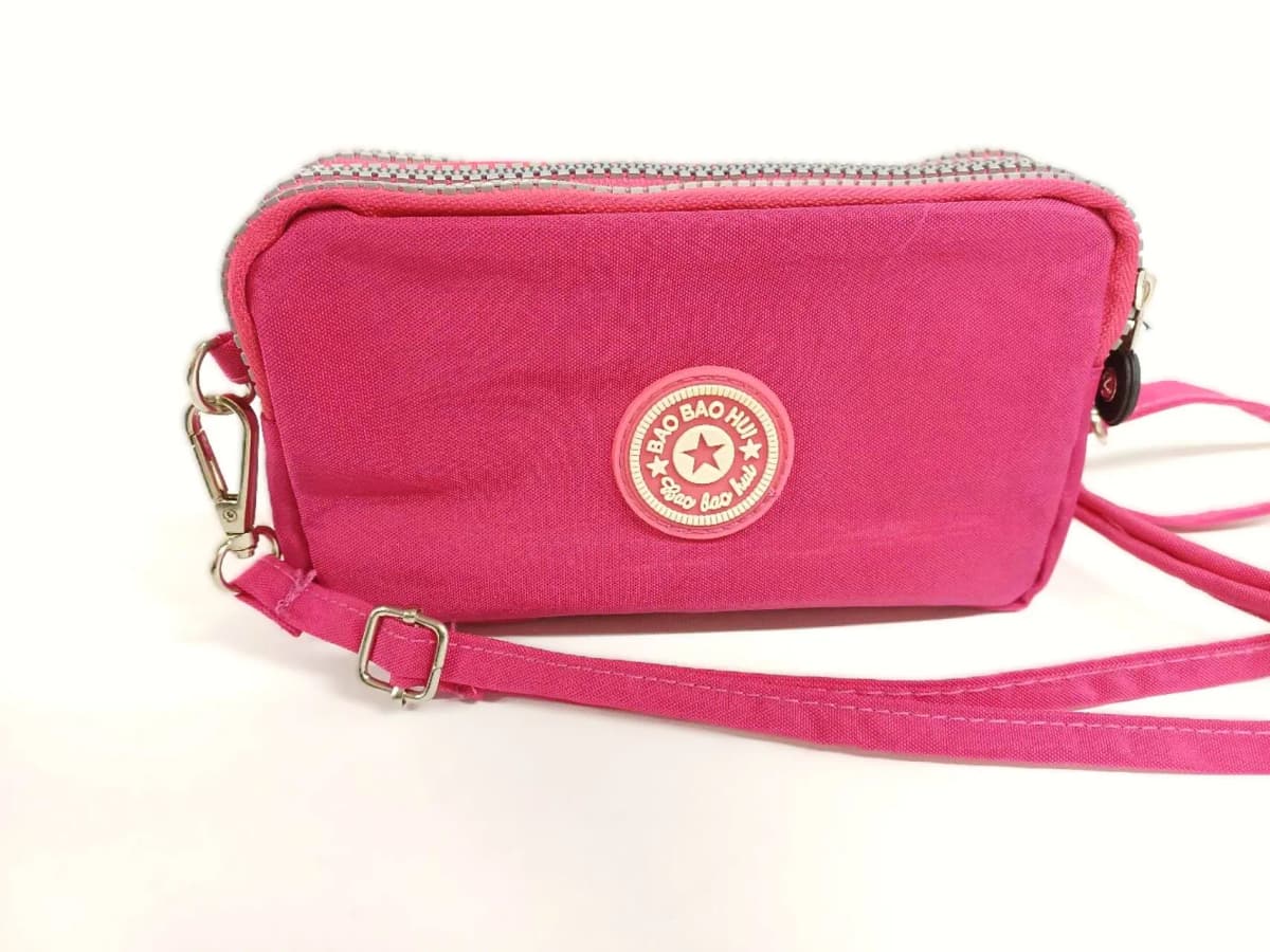 Ladies Girls multifunction 3 layers zipper wallet WaterProof Canvas Fabric Purses Moneybag Coin Purse, Crossbody Cellphone Purse
