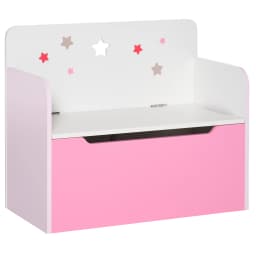 HOMCOM Kids Wooden Toy Box Children Storage Chest Bench Organiser Safety Hinge Bedroom Playroom Furniture