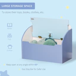 HOMCOM Kids Wooden Toy Box Children Storage Chest Bench Organiser Safety Hinge Bedroom Playroom Furniture