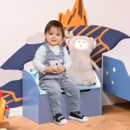 HOMCOM Kids Wooden Toy Box Children Storage Chest Bench Organiser Safety Hinge Bedroom Playroom Furniture