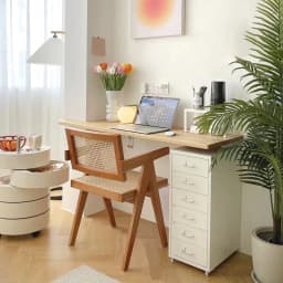Metal Vertical File Cabinet with Wheels Durable, Free Standing 5-Drawer for Office Bedroom