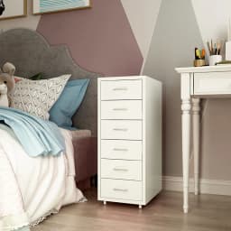 Metal Vertical File Cabinet with Wheels Durable, Free Standing 5-Drawer for Office Bedroom