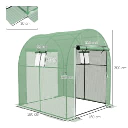 Polytunnel Greenhouse with Uv-Resistant Pe Cover, Grow House, 1.8 X 1.8 X 2m